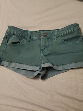Women’s Teal Green Denim Shorts